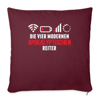 Die vier modernen apokalyptischen Reiter Internet - Sofakissenbezug 45 x 45 cm - Burgunderrot - Vorne