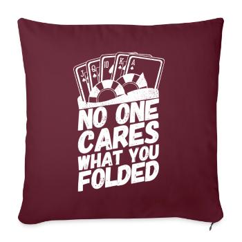 Cartes de poker Poker énonciations pliées - Housse de coussin décorative 45 x 45 cm - bordeaux - Devant