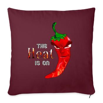 piment fort la chaleur est sur le pepperoni chaud - Housse de coussin décorative 45 x 45 cm - bordeaux - Devant