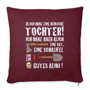 OUI J’AI UNE JOLIE FILLE DE DRÔLES DE SORT - Housse de coussin décorative 45 x 45 cm - bordeaux - Devant