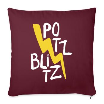 Potzblitz, lustiges süßes Design - Sofakissenbezug 45 x 45 cm - Burgunderrot - Vorne