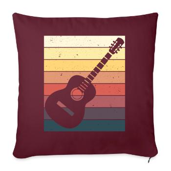 Joueur de guitare Cadeau guitare acoustique - Housse de coussin décorative 45 x 45 cm - bordeaux - Devant