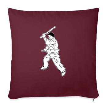 Art martial philippin Kali Arnis Escrima - Housse de coussin décorative 45 x 45 cm - bordeaux - Devant