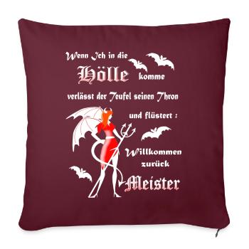 Teufel Satan Luzifer - Sofakissenbezug 45 x 45 cm - Burgunderrot - Vorne