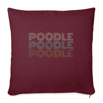 Retro caniche Amateur Poodle - Housse de coussin décorative 45 x 45 cm - bordeaux - Devant