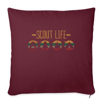 Scout Life Pfadfinder Zelten Camping Geschenk Wald - Sofakissenbezug 45 x 45 cm - Burgunderrot - Vorne