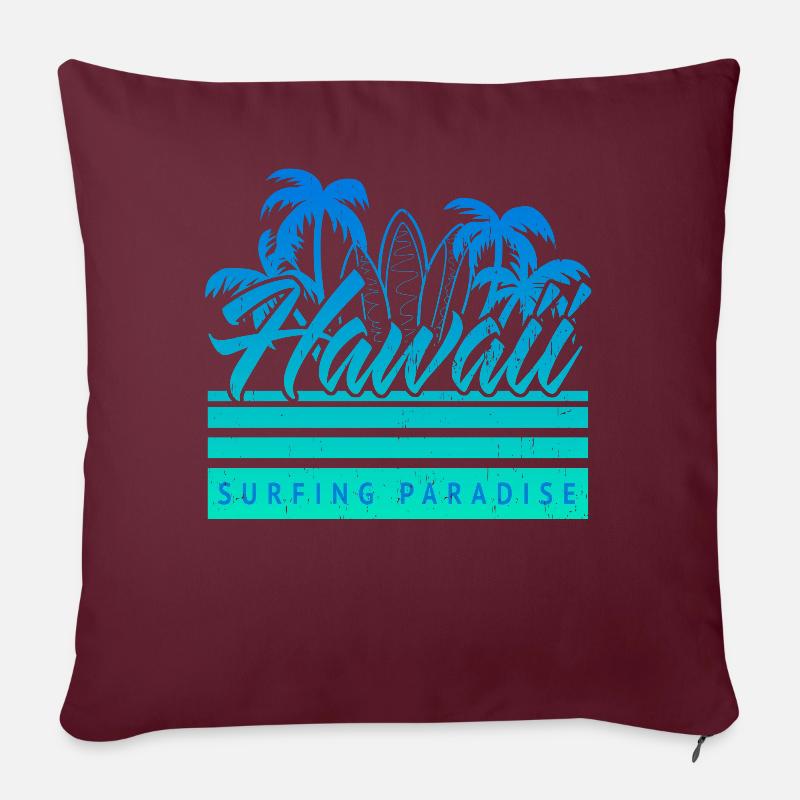 Hawaii Surfing Paradise Vintage - Sofakissenbezug 45 x 45 cm - Burgunderrot