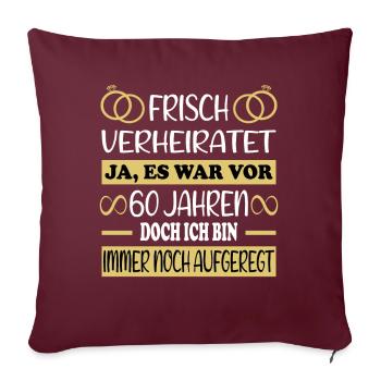 60 Jahre Diamanthochzeit Diamantene Hochzeit - Sofakissenbezug 45 x 45 cm - Burgunderrot - Vorne