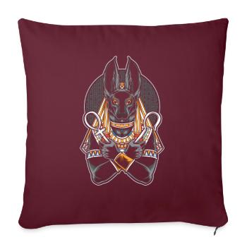 Anubis dieu égyptien divinité Egypte cadeau - Housse de coussin décorative 45 x 45 cm - bordeaux - Devant