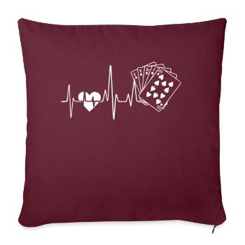 Poker Poker Heartbeat - Housse de coussin décorative 45 x 45 cm - bordeaux - Devant