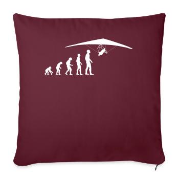 Deltaplane Evolution du deltaplane drôle - Housse de coussin décorative 45 x 45 cm - bordeaux - Devant