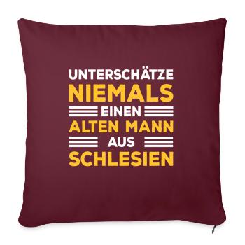 Schlesien Oberschlesien Opa Papa - Sofakissenbezug 45 x 45 cm - Burgunderrot - Vorne