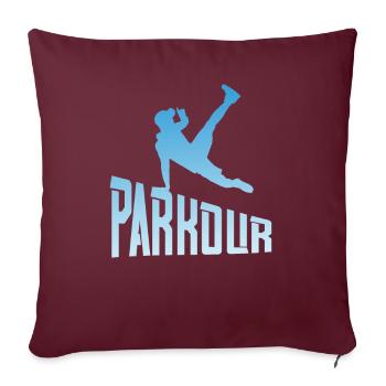Athlète de course libre de Parkour Freerunner - Housse de coussin décorative 45 x 45 cm - bordeaux - Devant