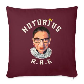 Berüchtigte RBG Ruth Bader Ginsburg - Sofakissenbezug 45 x 45 cm - Burgunderrot - Vorne