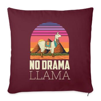 Pas de drame Lama Yoga Energy - Housse de coussin décorative 45 x 45 cm - bordeaux - Devant