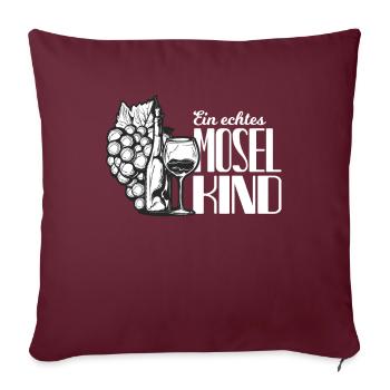 Moselle vin rengaine Moselane Cadeau - Housse de coussin décorative 45 x 45 cm - bordeaux - Devant