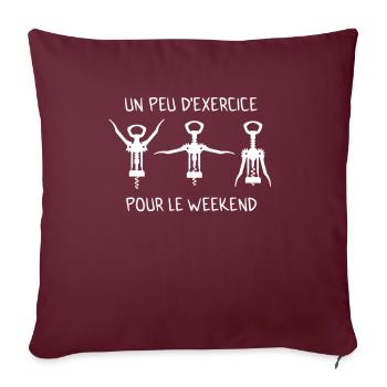 Un Peu D’Exercice Pour Le Weekend buveur de vin - Housse de coussin décorative 45 x 45 cm - bordeaux - Devant