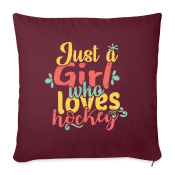 le hockey - Housse de coussin décorative 45 x 45 cm - bordeaux - Devant