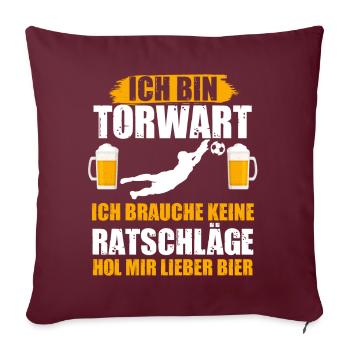 Torwart Bier Feiern Torhüter Fußballteam Lustige S - Sofakissenbezug 45 x 45 cm - Burgunderrot - Vorne