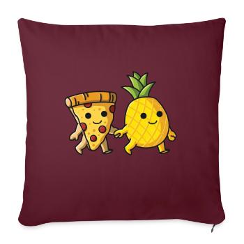 Pizza Hawaii Ananas Pizza essen Pizza & Ananas - Sofakissenbezug 45 x 45 cm - Burgunderrot - Vorne