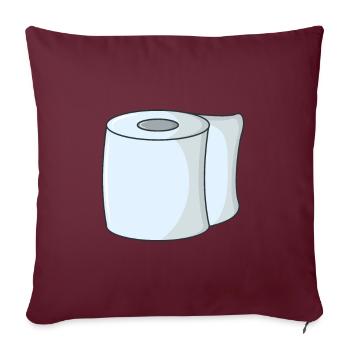 Papier toilette papier toilette - Housse de coussin décorative 45 x 45 cm - bordeaux - Devant