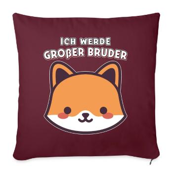 Ich werde Großer Bruder 2020 Bruder Fuchs - Sofakissenbezug 45 x 45 cm - Burgunderrot - Vorne