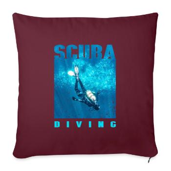 Plongée sous-marine Plongée plongée sous-marine - Housse de coussin décorative 45 x 45 cm - bordeaux - Devant