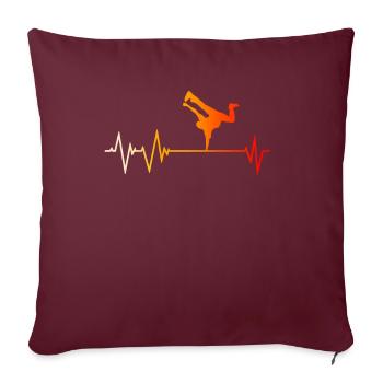 Battement de cœur de breakdance - Housse de coussin décorative 45 x 45 cm - bordeaux - Devant