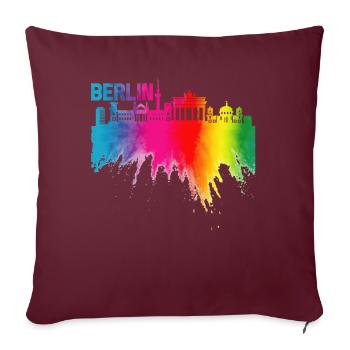 Berlin - Housse de coussin décorative 45 x 45 cm - bordeaux - Devant
