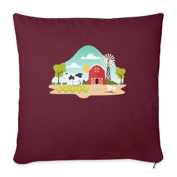 ferme - Housse de coussin décorative 45 x 45 cm - bordeaux - Devant