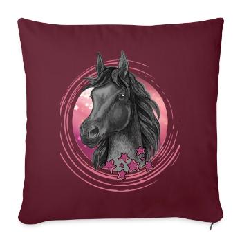 Horse stars sparkle - Sofa pillowcase 17,3'' x 17,3'' (45 x 45 cm) - burgundy - Front