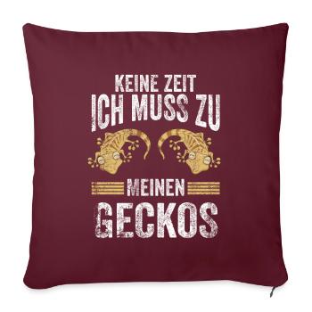 Gecko Terraristik Echse Salamander Geschenk - Sofakissenbezug 45 x 45 cm - Burgunderrot - Vorne