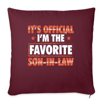 Beau-fils cadeau drôle cadeaux d'anniversaire - Housse de coussin décorative 45 x 45 cm - bordeaux - Devant