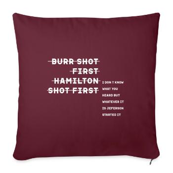 Grat Schuss zuerst Alexander Hamilton lustig - Sofakissenbezug 45 x 45 cm - Burgunderrot - Vorne