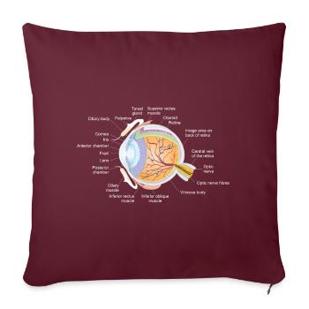 Oeil humain - Housse de coussin décorative 45 x 45 cm - bordeaux - Devant