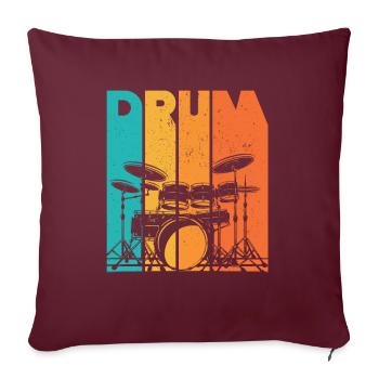Batterie batteur cadeau batteur batterie - Housse de coussin décorative 45 x 45 cm - bordeaux - Devant