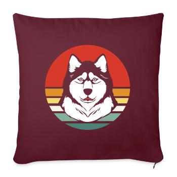 Malamute Schlittenhund - Sofakissenbezug 45 x 45 cm - Burgunderrot - Vorne