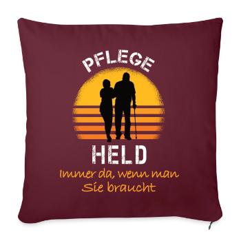 Pflege Held Pflegehero - Sofakissenbezug 45 x 45 cm - Burgunderrot - Vorne