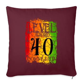 40ème anniversaire Gamer Level 40 complete - Housse de coussin décorative 45 x 45 cm - bordeaux - Devant
