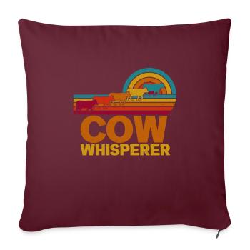 Colorful nostalgic retro farmer COW WHISPERER - Housse de coussin décorative 45 x 45 cm - bordeaux - Devant