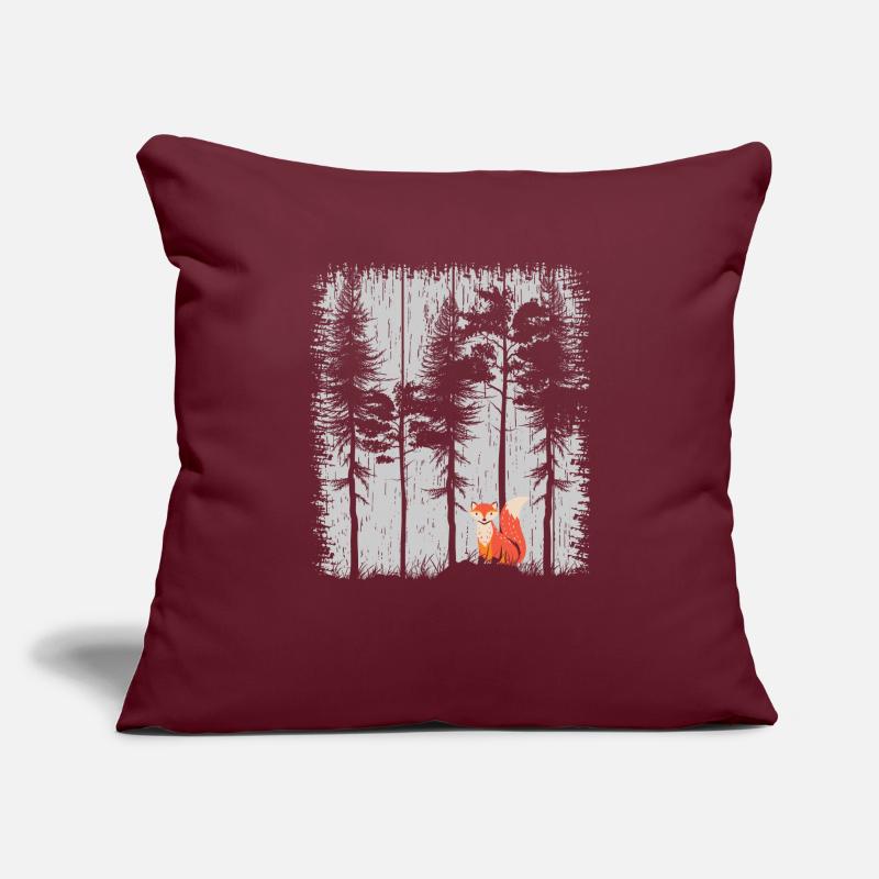 Fox in the Forest Retro Pattern Vintage Tree Forest Funny Sofa pillowcase 17,3'' x 17,3'' (45 x 45 cm)