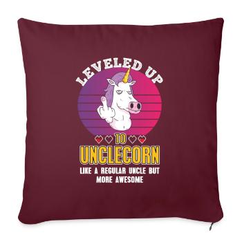 Leveled up to Onkel Geschenk für Onkel - Sofakissenbezug 45 x 45 cm - Burgunderrot - Vorne