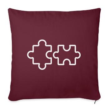 Deux pièces du puzzle - Housse de coussin décorative 45 x 45 cm - bordeaux - Devant