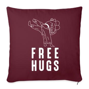 Free Hugs Brazilian Jiu-Jitsu MMA BJJ Kampfsport - Sofakissenbezug 45 x 45 cm - Burgunderrot - Vorne