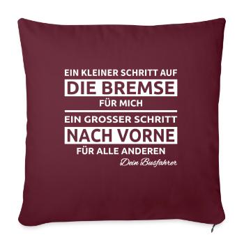 Bus bus autobus autobus bus autobus omnibus cadeau - Housse de coussin décorative 45 x 45 cm - bordeaux - Devant
