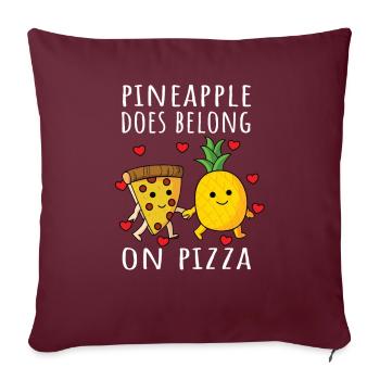 Pizza Hawaii Ananas Pizza Essen - Sofakissenbezug 45 x 45 cm - Burgunderrot - Vorne