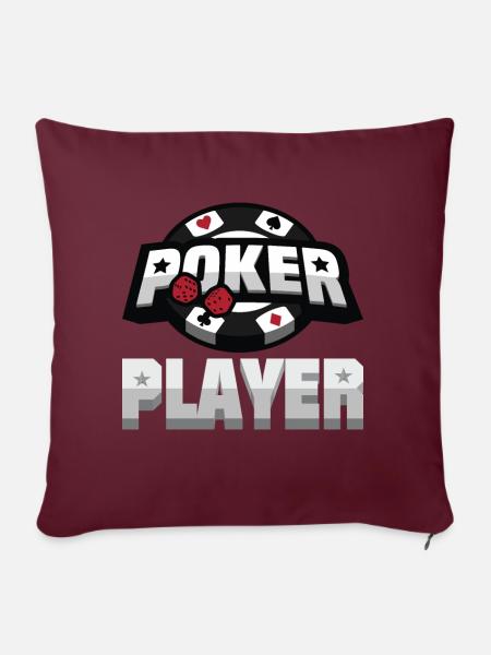 Poker Spieler - Sofakissenbezug 45 x 45 cm - Burgunderrot