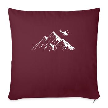 Helicopter Mountains Helicopter Heli Pilot Aviation - Sofa pillowcase 17,3'' x 17,3'' (45 x 45 cm) - burgundy - Front