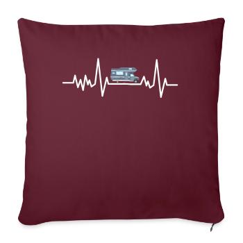 Camping Camping Caravane Camping Camper Camping - Housse de coussin décorative 45 x 45 cm - bordeaux - Devant