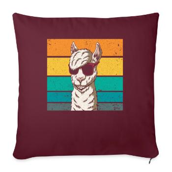 Alpagas Lunettes de soleil Cool - Housse de coussin décorative 45 x 45 cm - bordeaux - Devant
